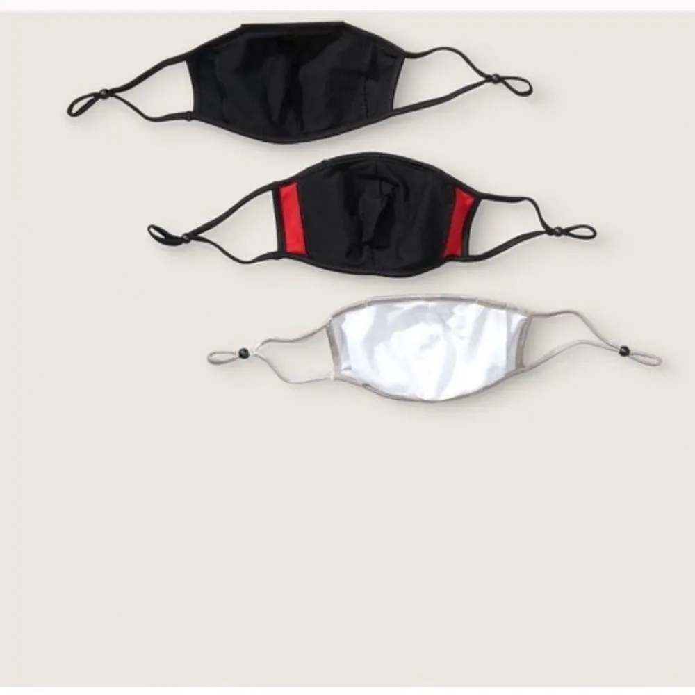 VICTORIA’S Secret Vs Pink Reusable Cloth Face Mask New 3 Pack Red Ran Ca… - Image 3