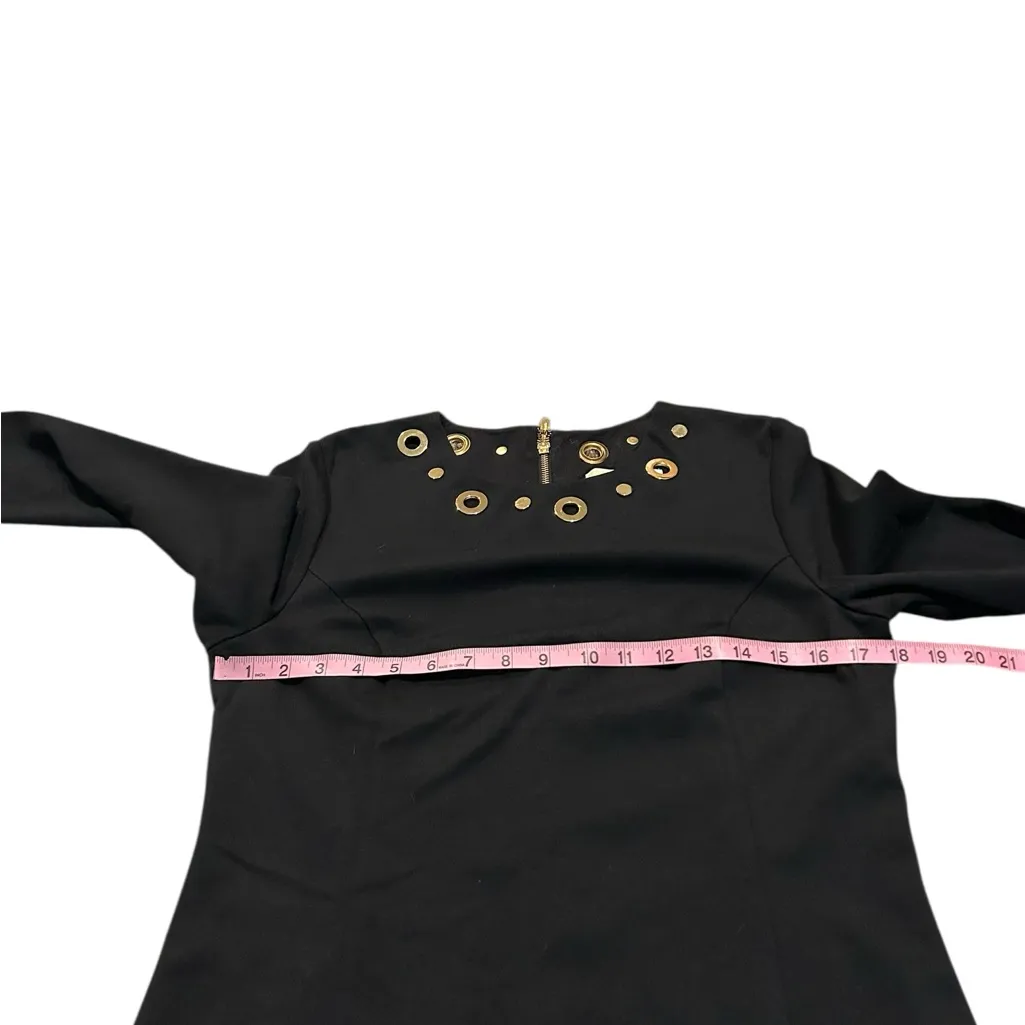 MICHAEL KORS black dress with gold hardware Size 8 - Image 2