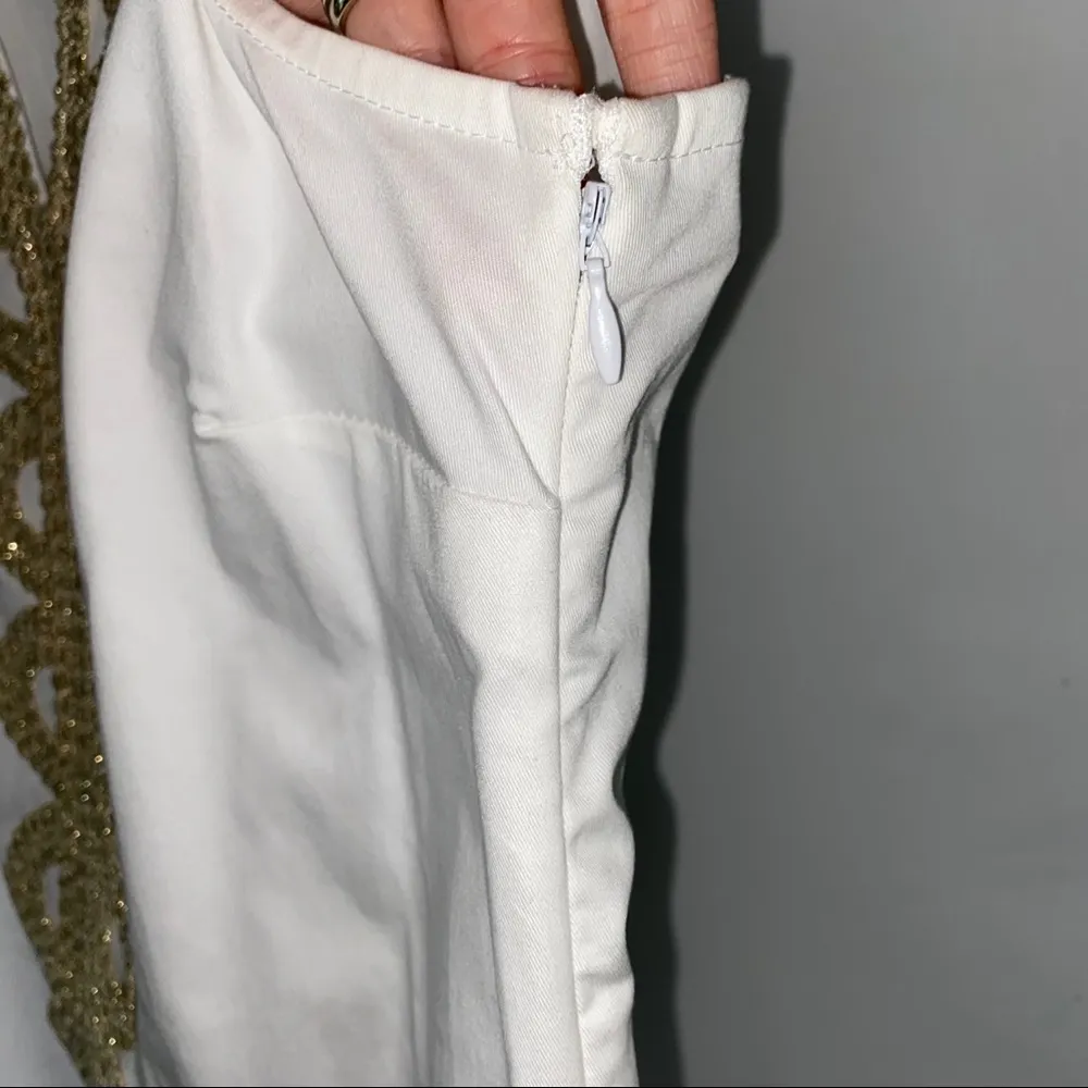 Mudpie Sleeveless Dress White & Gold Sz XS - Image 5