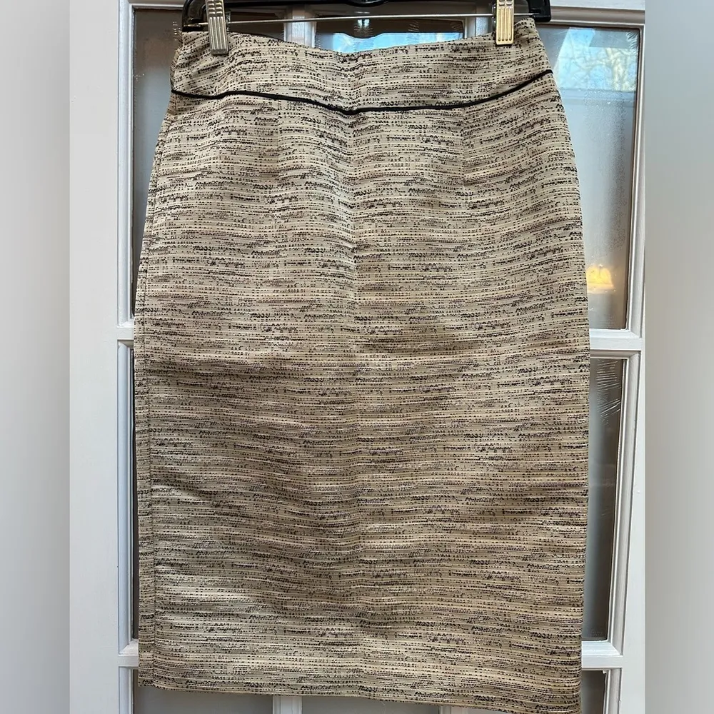 Monsoon London Black Metallic Champagne Sparkle Pencil Skirt Size 4 Small S NWT - Image 9