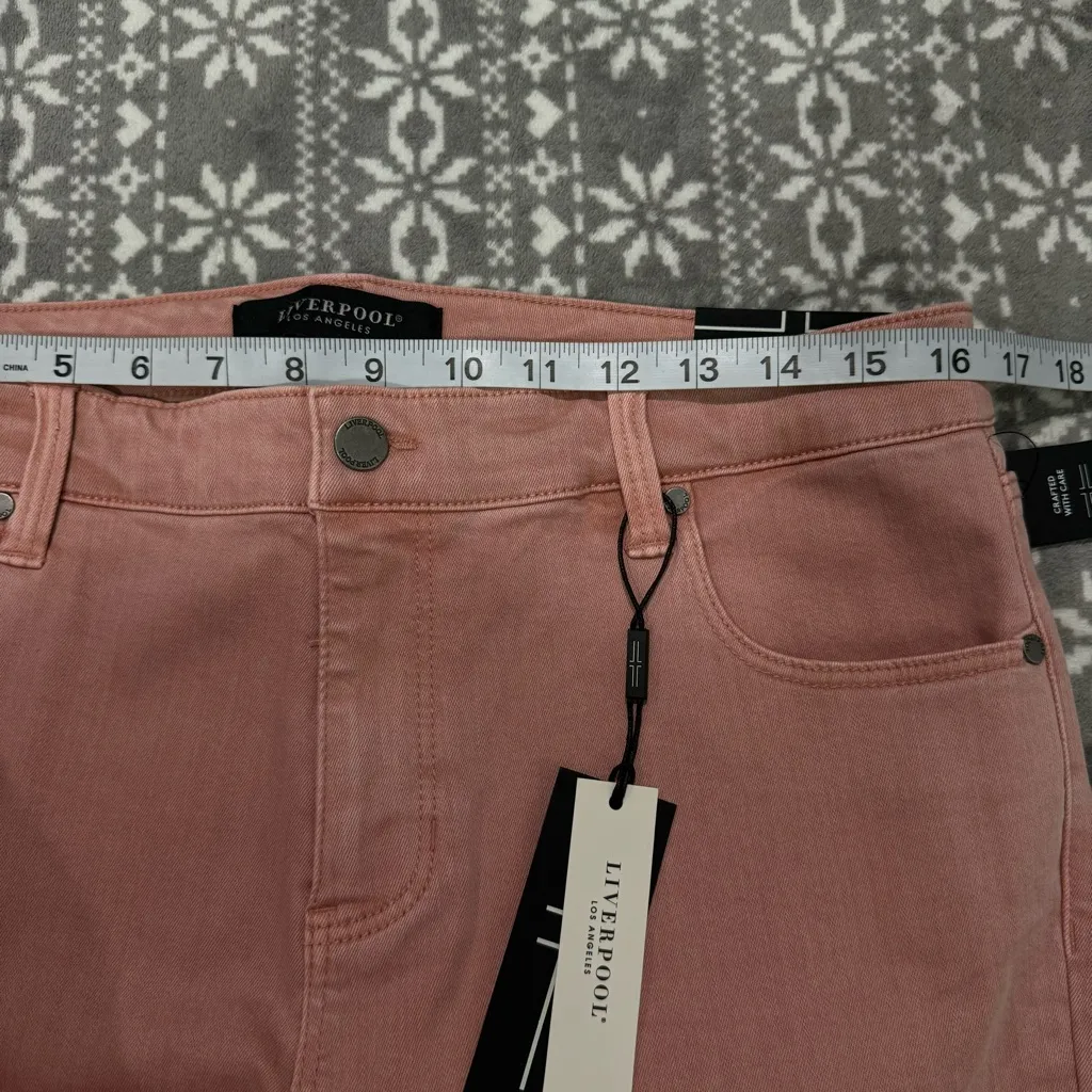 NWT Stitch Fix Liverpool Abby Ankle Skinny Raw Hem‎ In Rose Blush Size 14/32 - Image 12