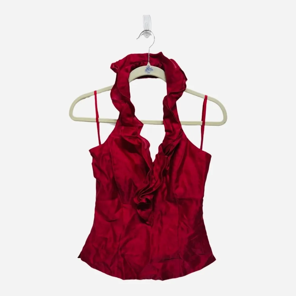 White House Black Marker 100% Silk Red Corset Top Size 4 Whimsigoth Vampire Core - Image 2