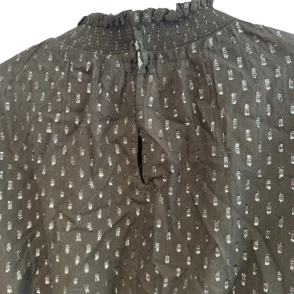 GAP Mockneck Metallic Mini Dress Tiered Smocked Neck Size XXL - Image 6