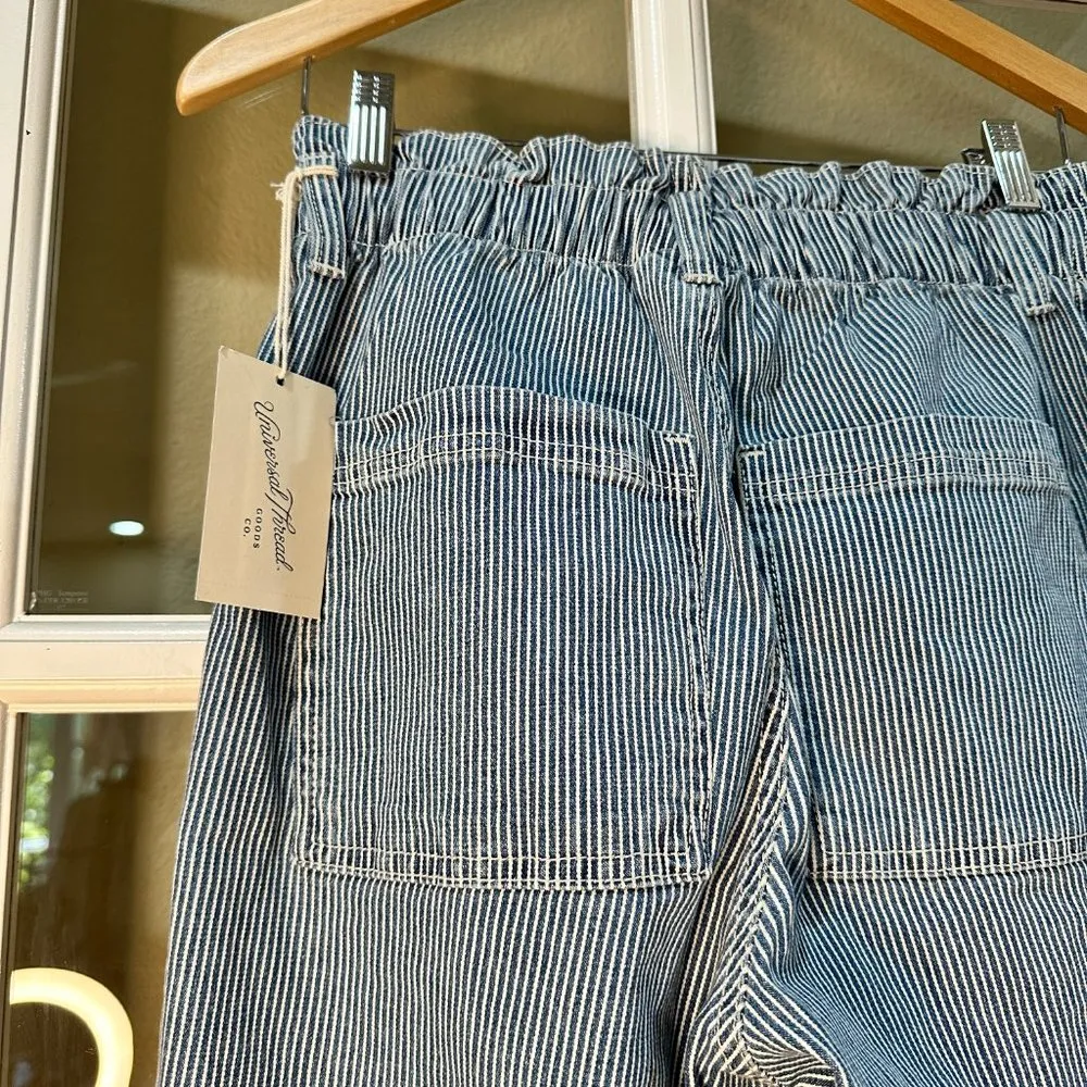 NWT Universal Thread Paper Bag Waist Striped Denim Wide Leg Jeans - size 4 - Image 6