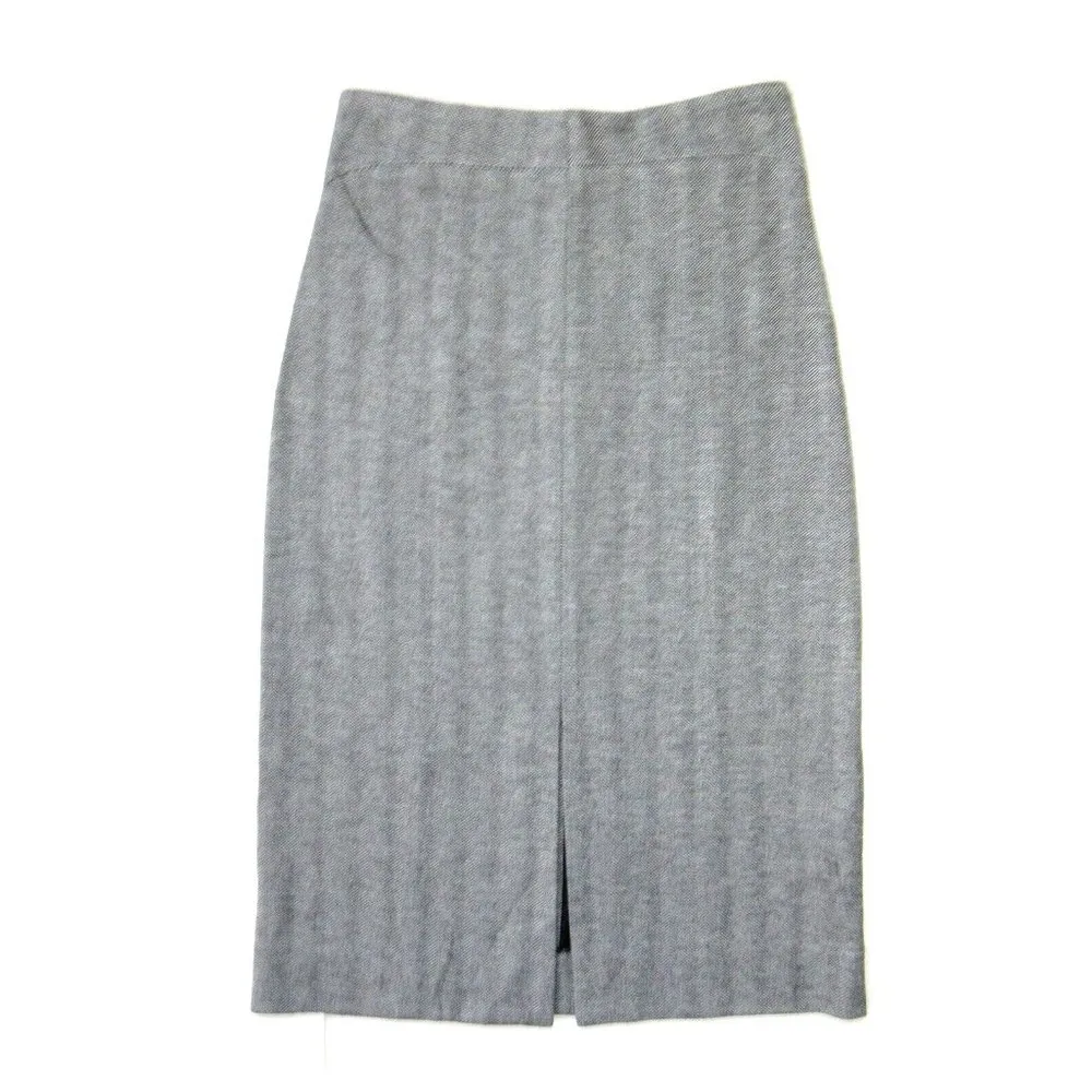 NWT MM. Lafleur Morton in White Black Herringbone Zip Jacquard Pencil Skirt 4 - Image 2