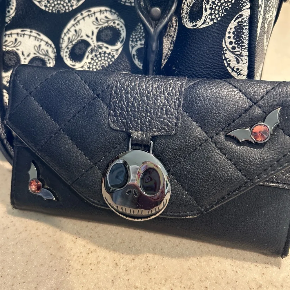 Loungefly Sugar skull Jack Skellington barrel bag with wallet - Image 14