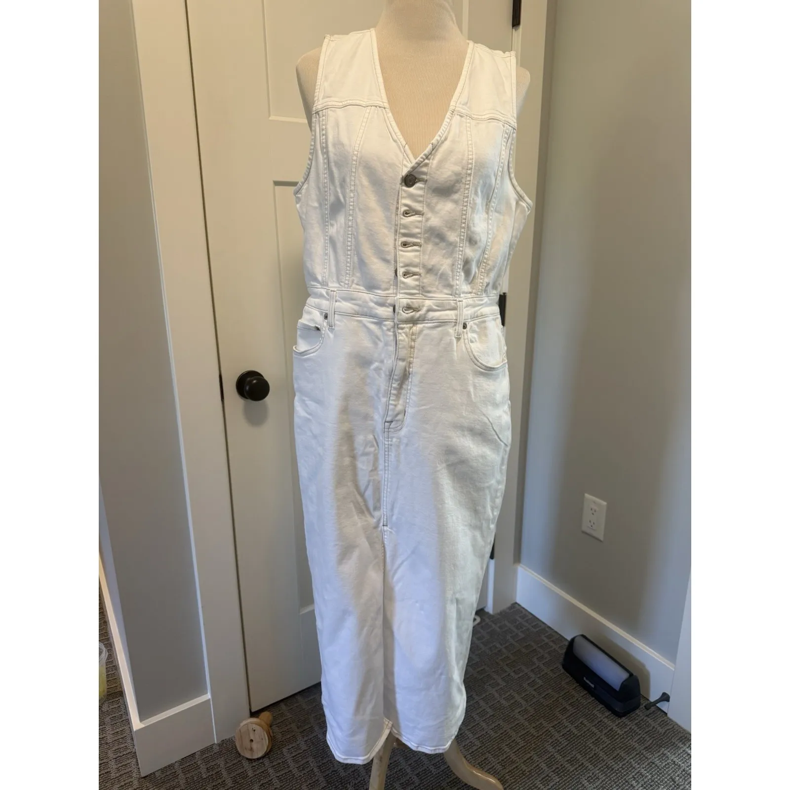 pistola‎ white denim dress xl Size 33 - Image 3