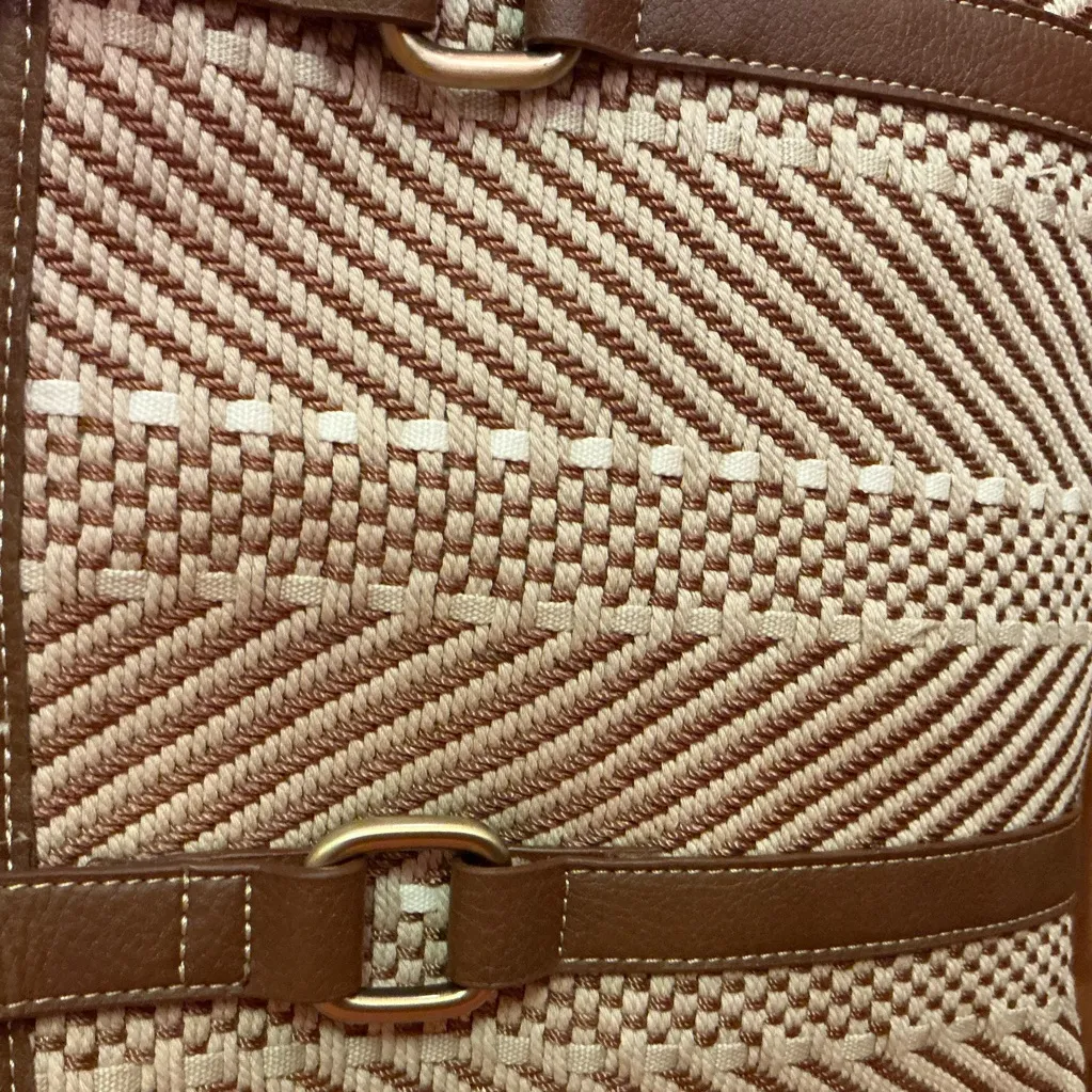 NWT Jamaica Bay Woven Tote | Neutral Brown & Cream Shoulder Bag - Image 4