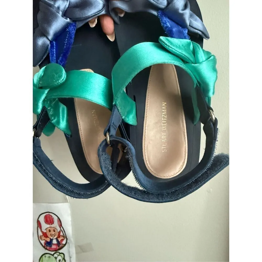 Stuart Weitzman satin knot slingback sandals size 7 - Image 5