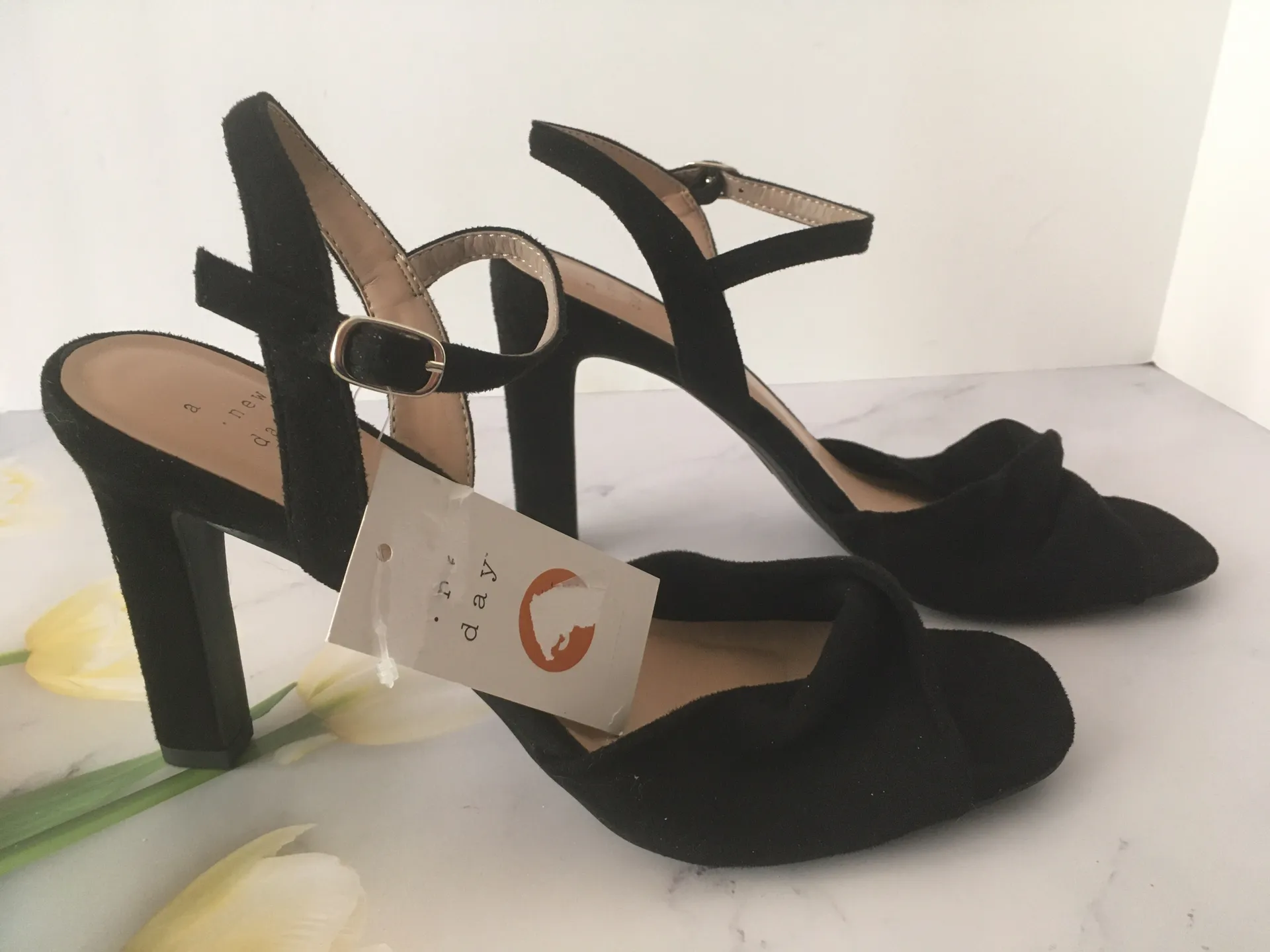Black Suede Heels, Size 9 1/2 - Image 3