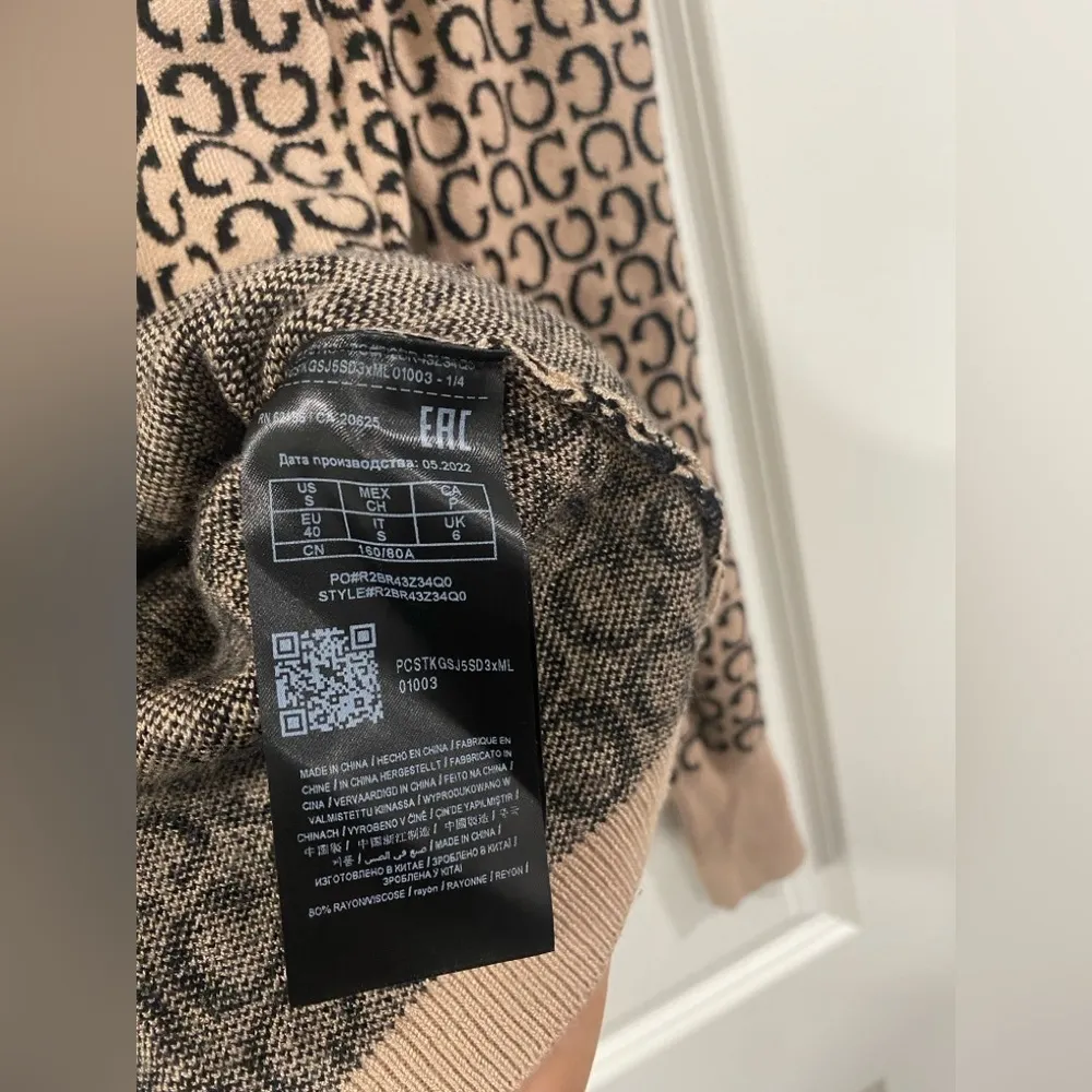 Guess Striped and Patterned Sweater - Black and Tan - Image 9