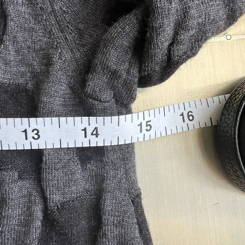 Akris Punto Sweater Womens 2 Wool Jacquard Mock Neck Gray Black Spotted Pullover - Image 10