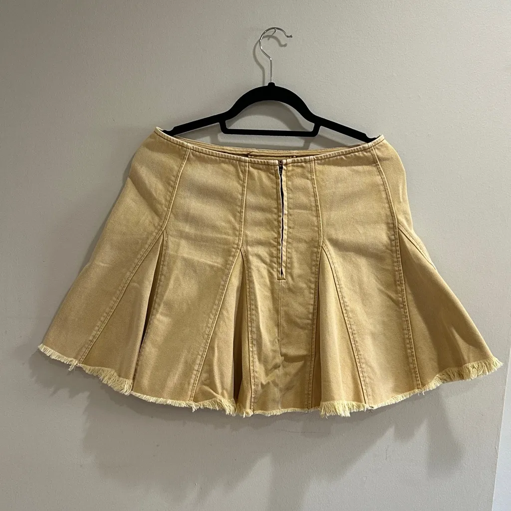 Free People Beige Mini Skirt - Image 3