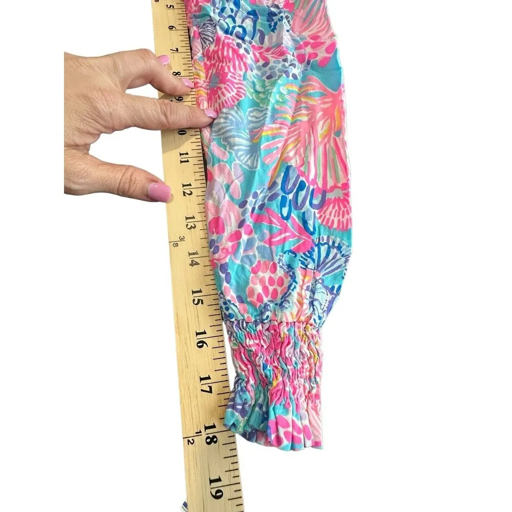 Lilly Pulitzer Size XS Women’s Nolena Top V Neck Long Sleeves Smocked Trim GH8-8 - Image 10