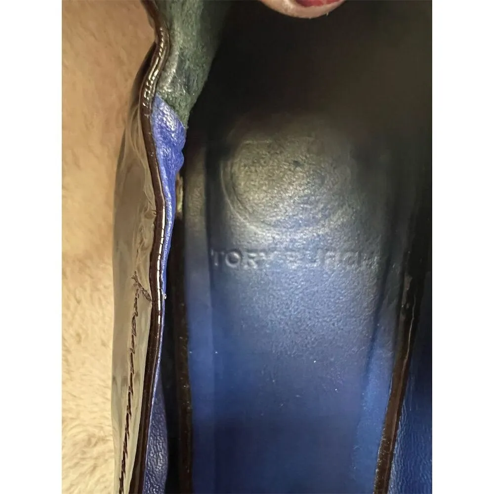 Tory Burch Reva Ballet Flats Women’s Size 9 Brown Patent Leather Slip Re… - Image 10