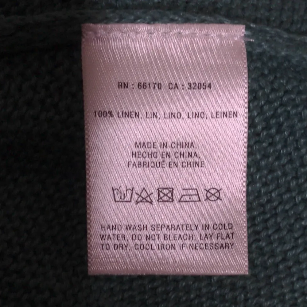 Angel Of The North Womens Cardigan Sweater Green Linen 3/4 Sleeve Petite MP Size undefined - Image 7