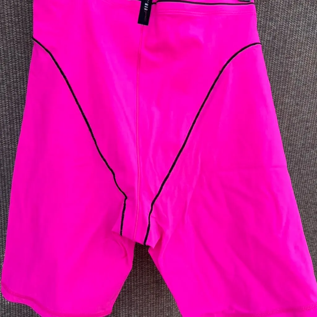 Adam Selman Sport ASS Pink Black Print Athletic Booty High Waist Soft Shorts Size XS - Image 5
