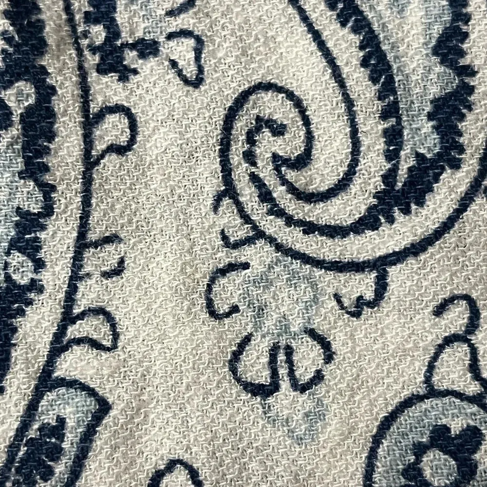 Larry levine Paisley Linen Blouse Women’s Hippie Boho Modest Mature Beach Boxy M White Size M - Image 9