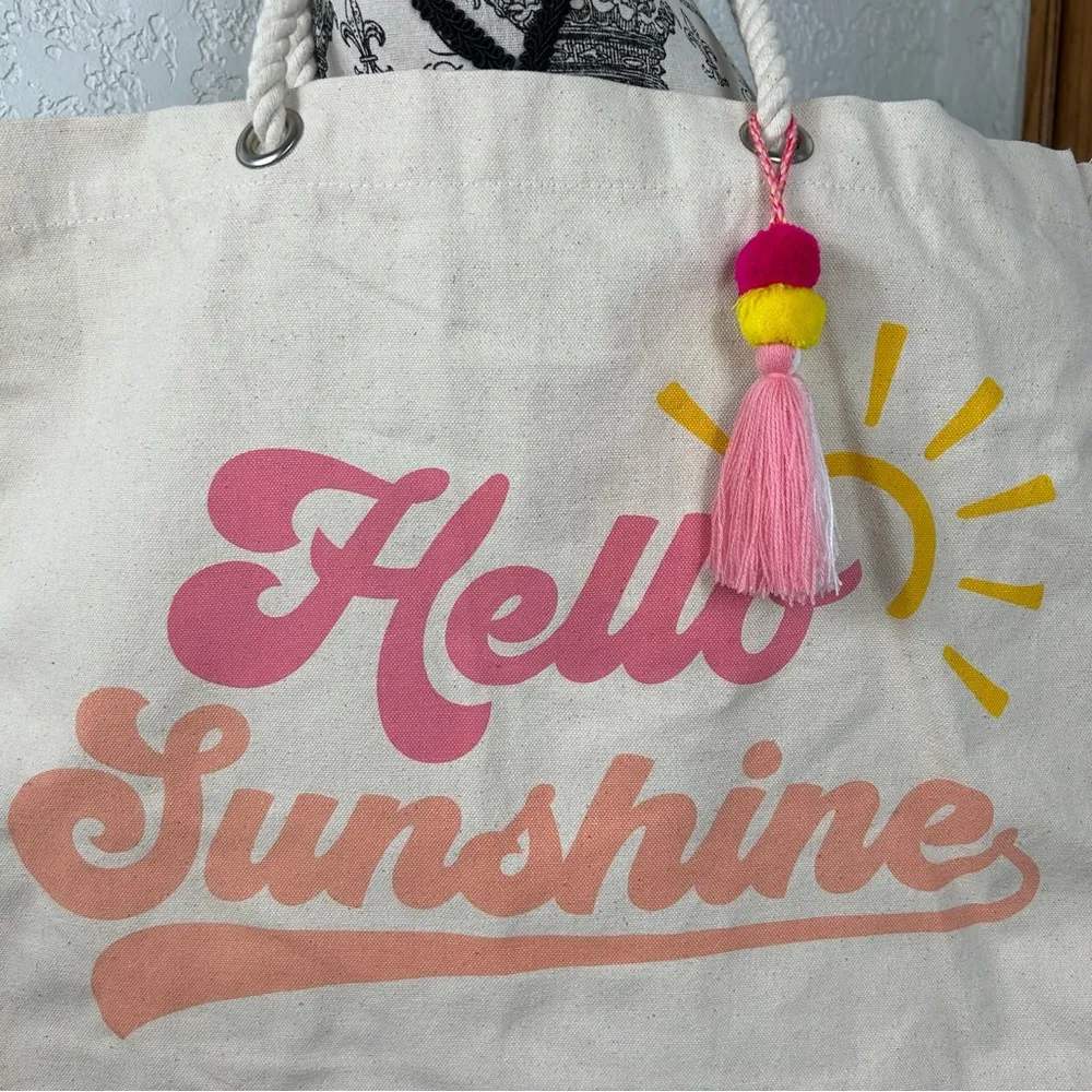 Eccolo | HELLO SUNSHINE Canvas Tote Bag Yellow - Image 2