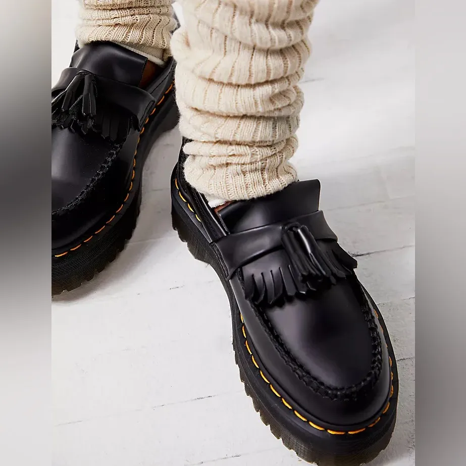 Dr Martens Adrian Quad Tassel Loafer Black Leather Ladies Sz 7 New Baddie unisex - Image 13