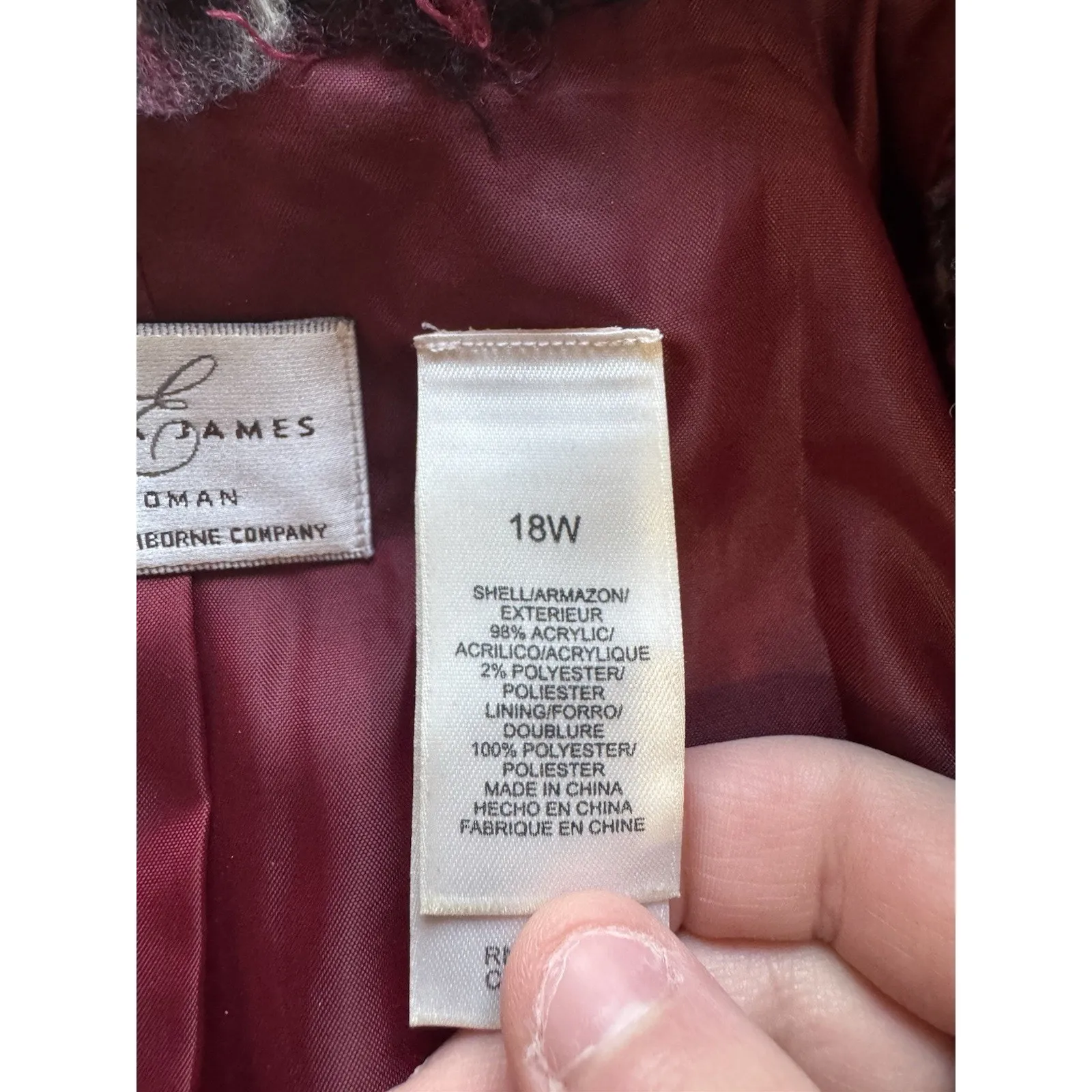 Emma James Liz Claiborne Women Size 18W Blazer Career Professional Office City - Image 9