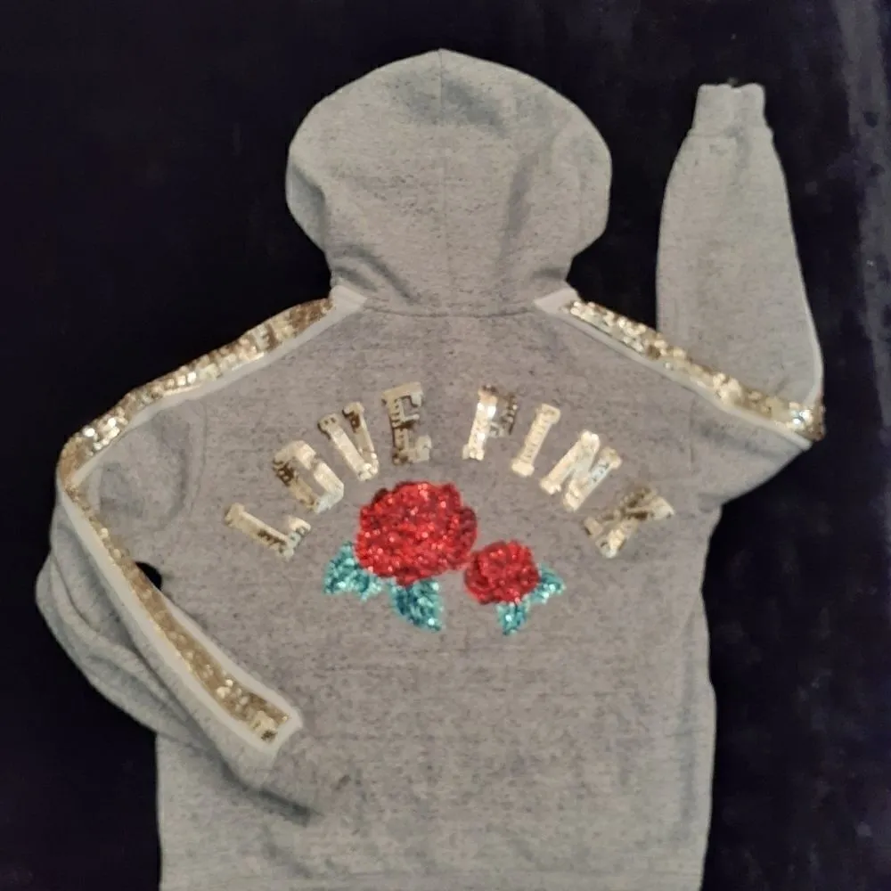 VS PINK lace up Pocket Bling Hoodie - Image 5