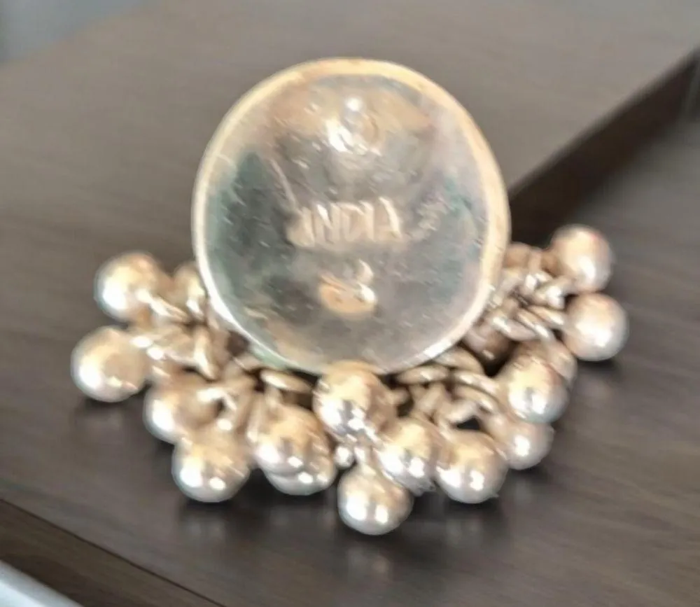 Vintage India Indian Pierced Sterling Silver Earrings - Image 4