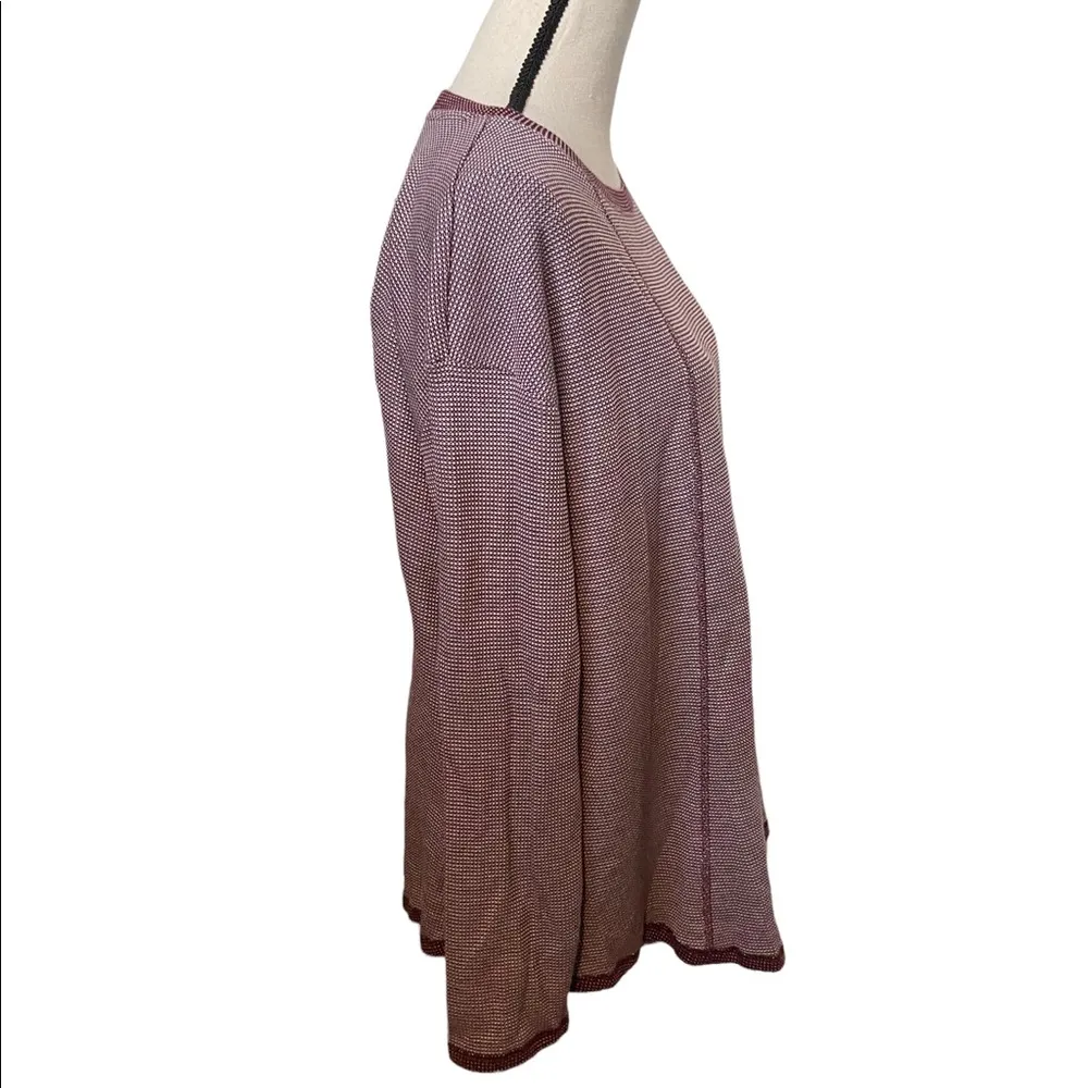 NWT J. Jill bordeaux & cream crewneck waffle knit size XL pullover. - Image 2