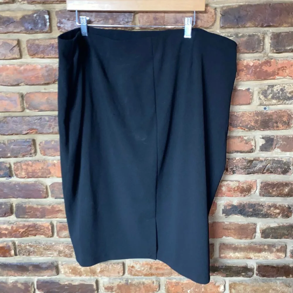 Ashley Steward Black Faux Belt Pull-On Midi Pencil Skirt Women's Size 22/24 - Image 4