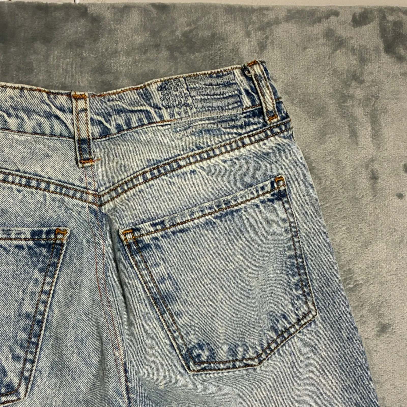 Revice Denim Light Wash Distressed High Waisted Straight Leg Jeans Womens 28 - Image 5