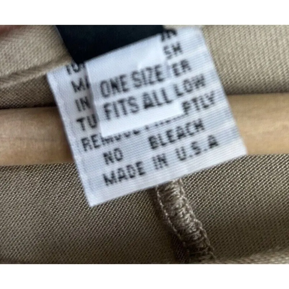 Dress to Kill Tunic Top One Size Beige Asymmetrical Stripes OS Lagenlook Tan - Image 5