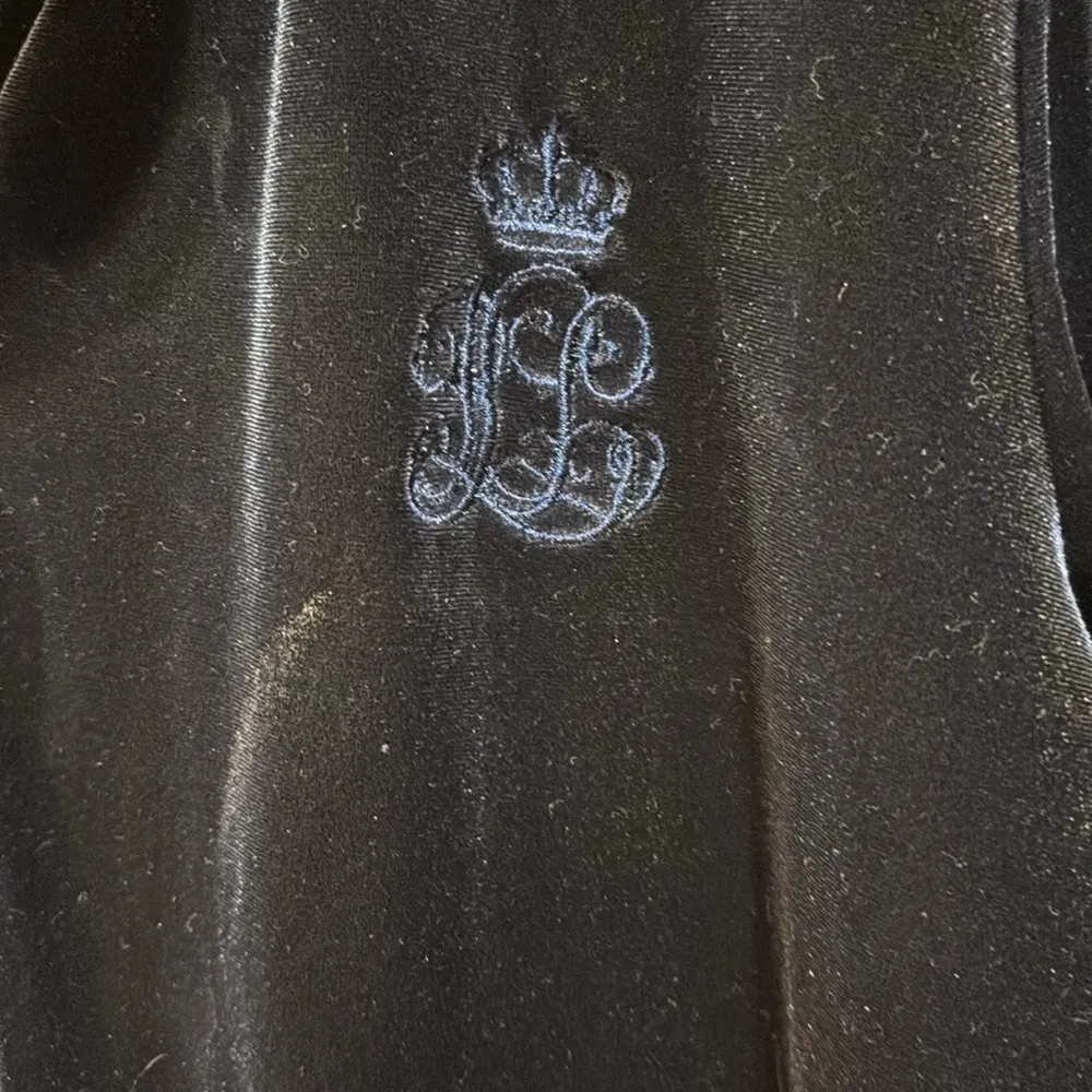 LAUREN..RALPH LAUREN DARK BLUE VELVET SHACKET/SHIRT LONG SLEEVE 
BUTTON DOWN - Image 2