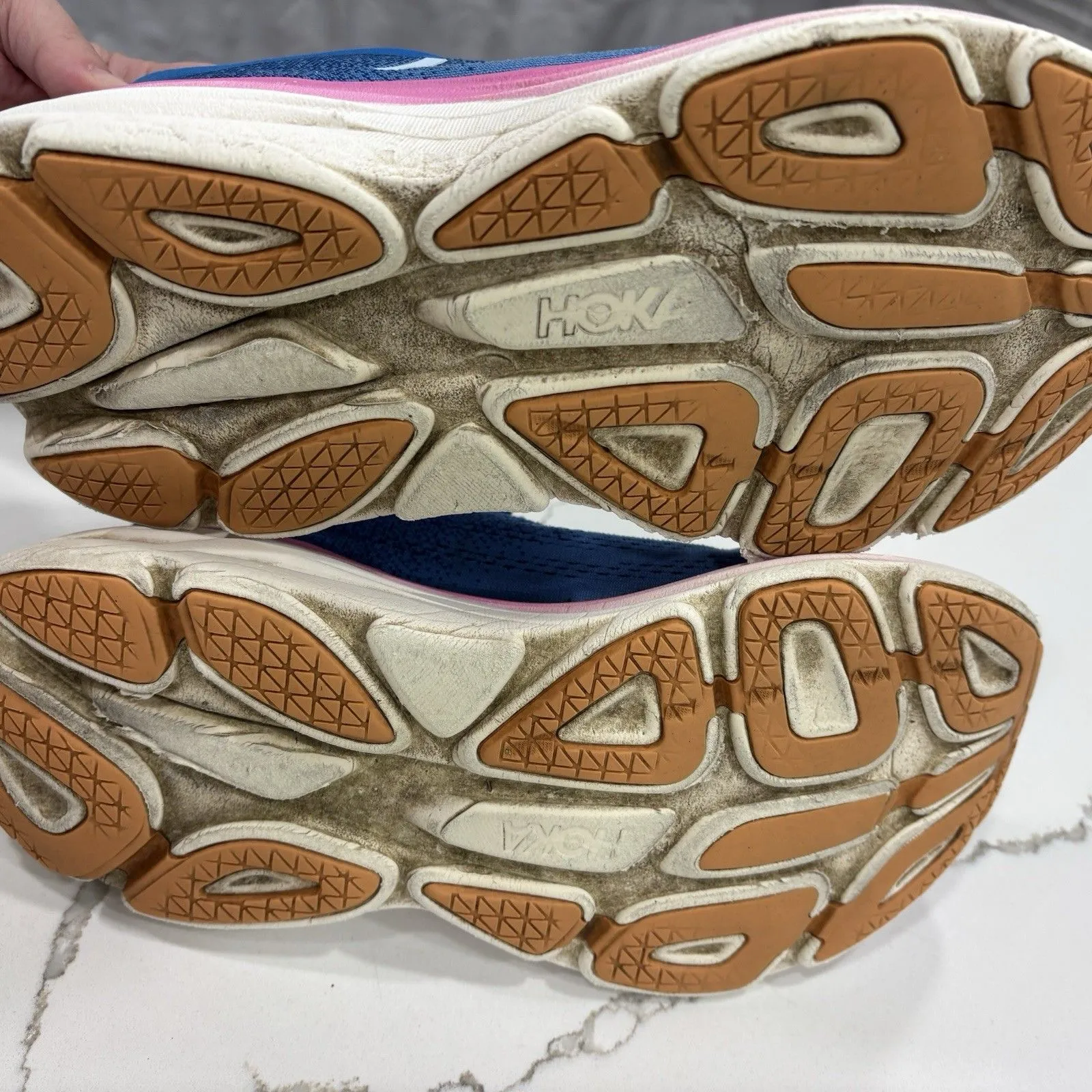 Hoka Bondi 8 Shoes Womens Size 10 Blue Pink Running Athletic Cushioned Sneakers - Image 7