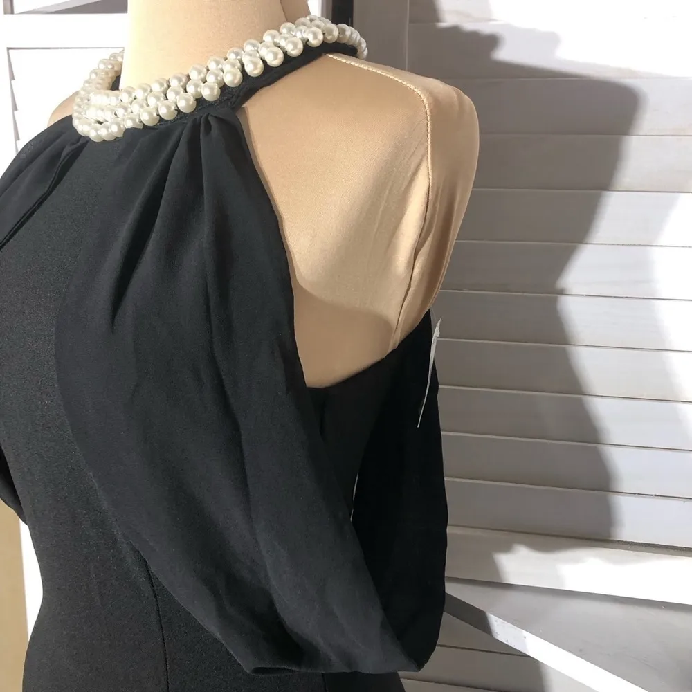 Lulus Pearl Halter Maxi Dress Mermaid Gown Black XS NWT - Image 8