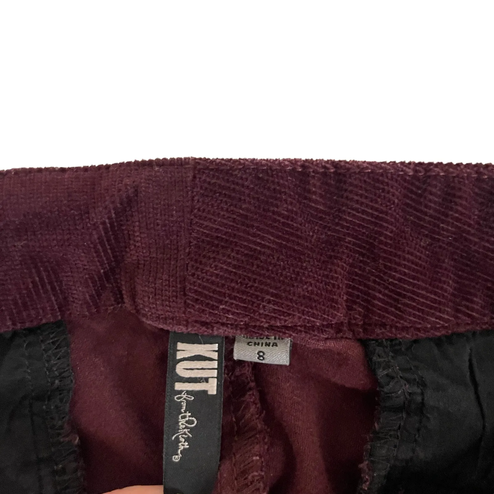 Kut From‎ The Kloth Size 8 Red Wine Cordouroy Cropped Pants - Image 7