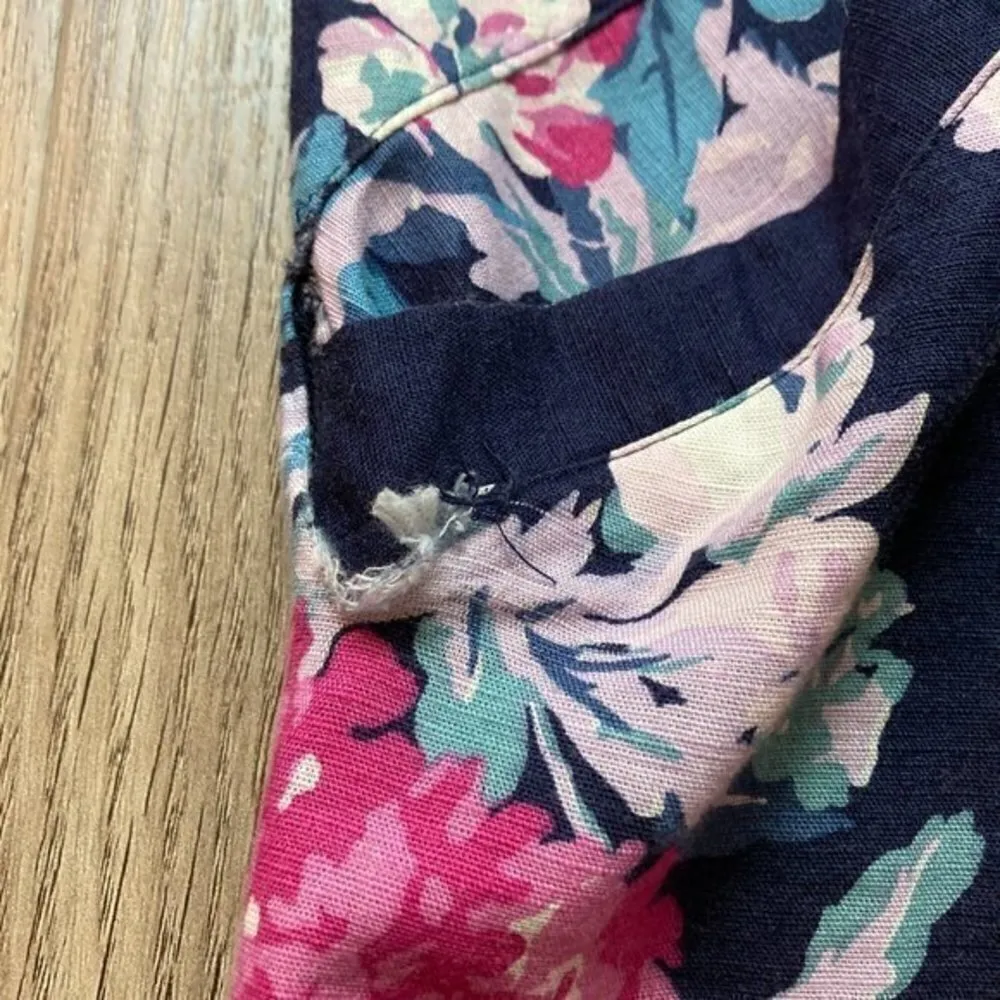 Joules Krista Popover Floral Linen Blend Dress Size 6 Blue - Image 12