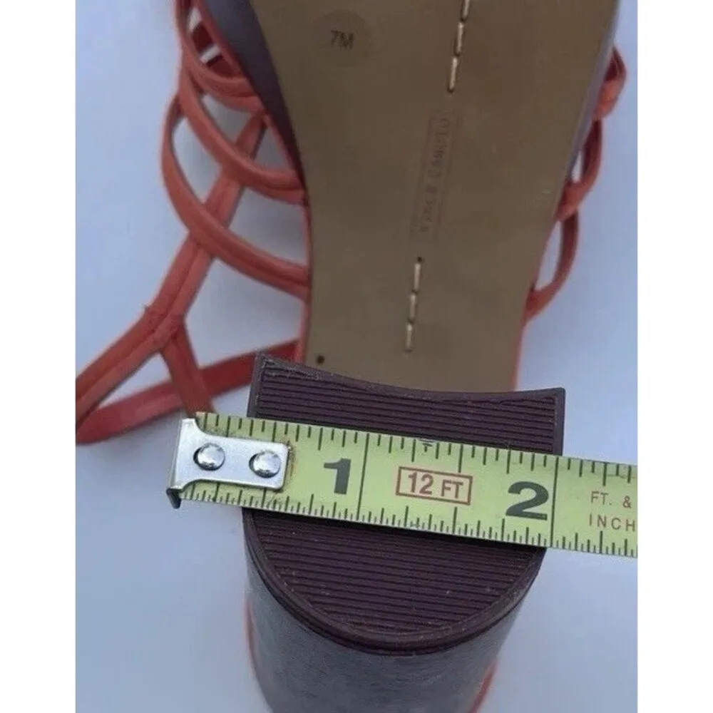 Vince Camuto Women’s Size 7 Multi Ties Strap Woven Platform heels ORANGE - Image 8