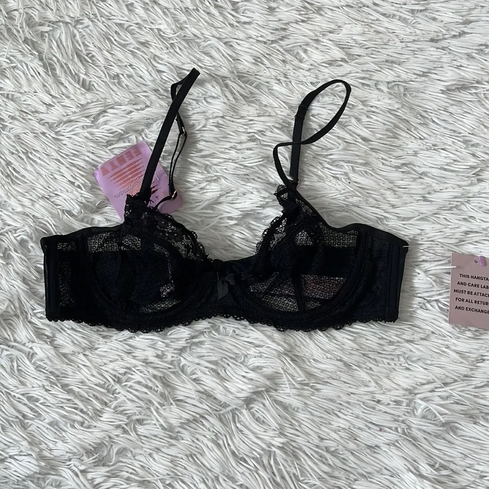 SAVAGE FENTY by Adam Selman Lacy but not Racey Unlined bra in Caviar size 34 B - Image 8