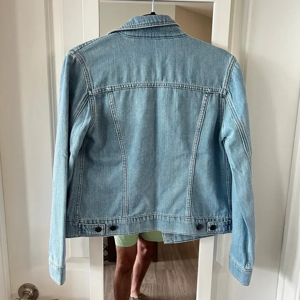 1075 Theory Denim Jacket Size P/XS Color Blue - Image 6