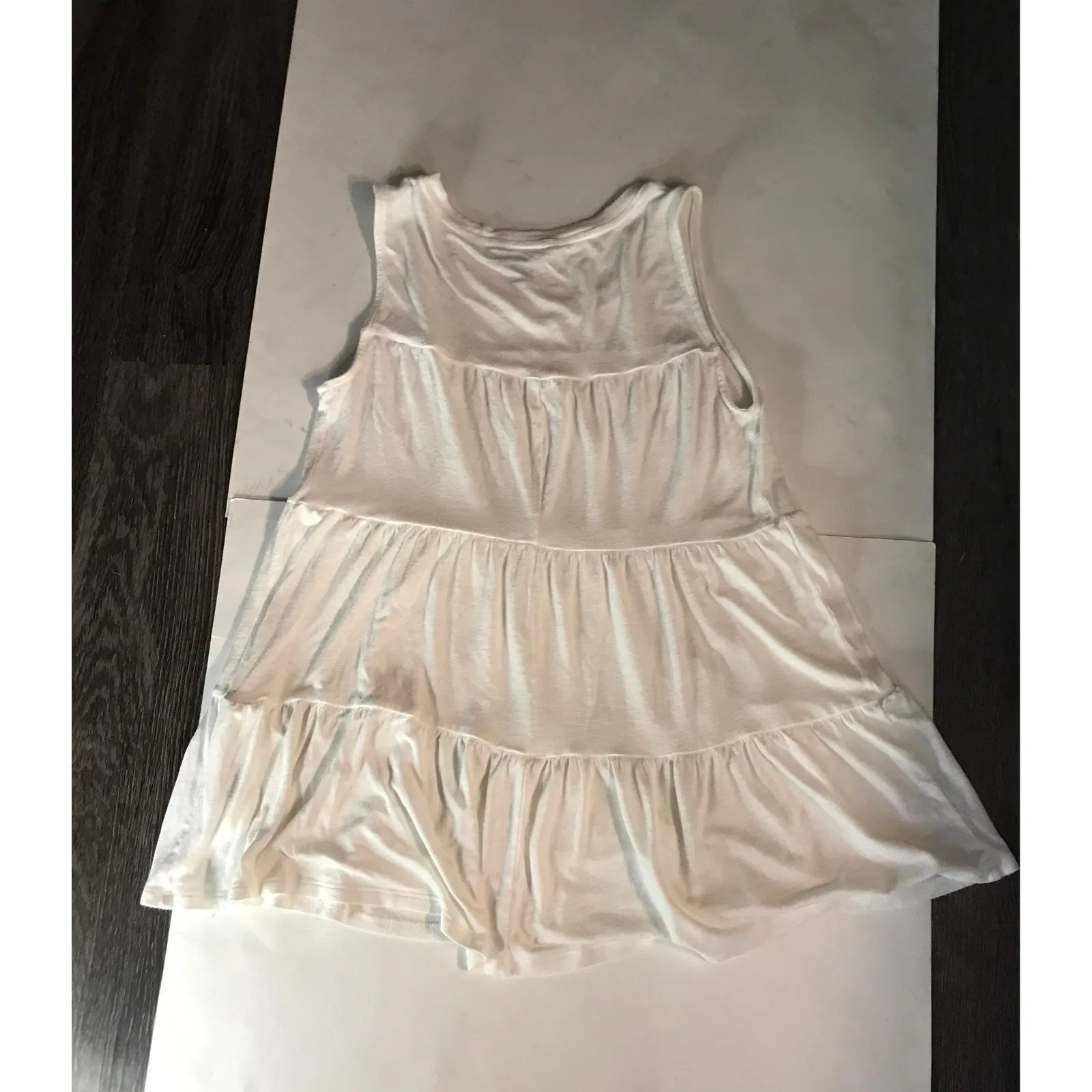Simply Vera Wang White Tiered Tank Top XS Summer Festival Boho Coquette Girl - Image 5