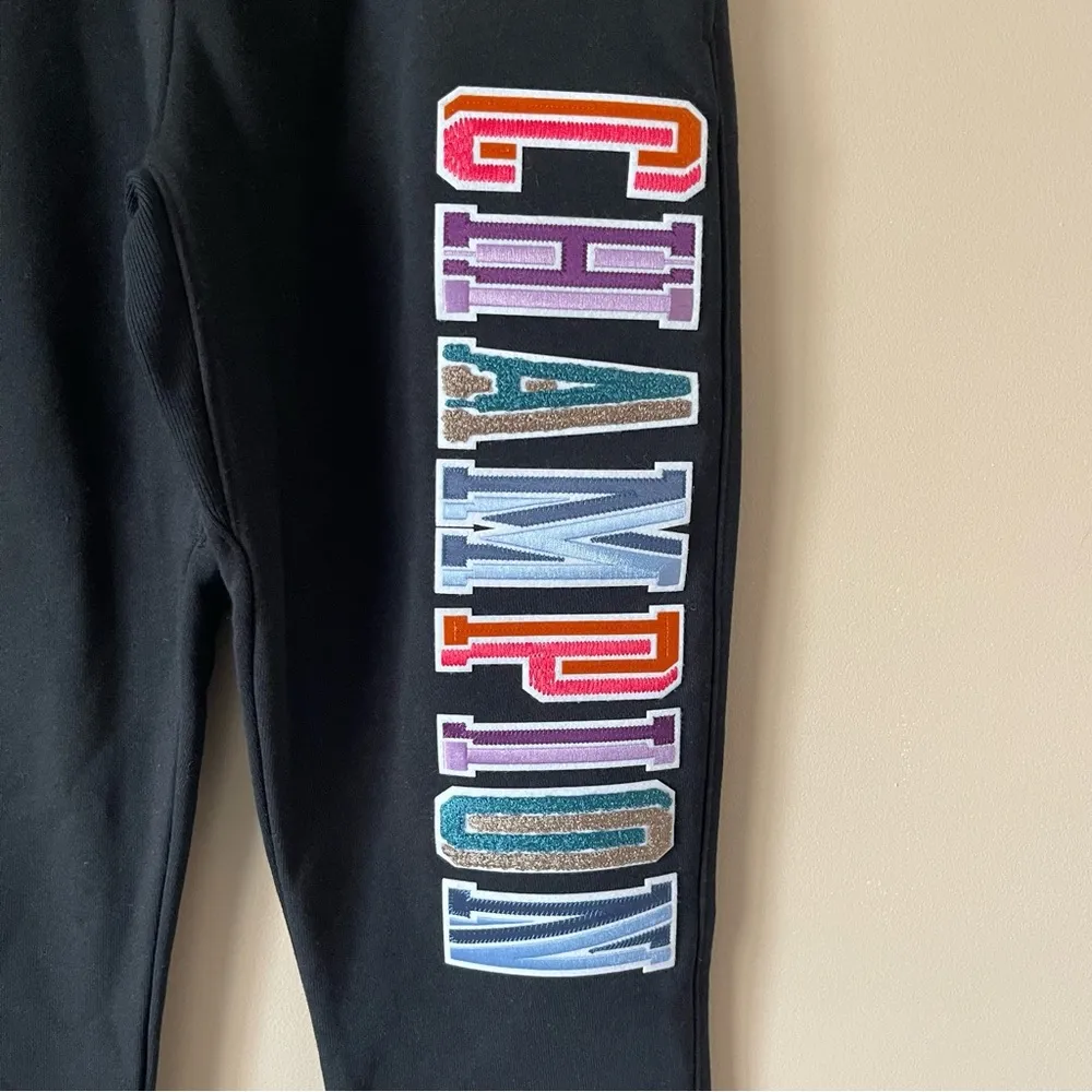CHAMPION | Black Collegiate Applique Reverse Weave Sweatpants Sz S - Image 3