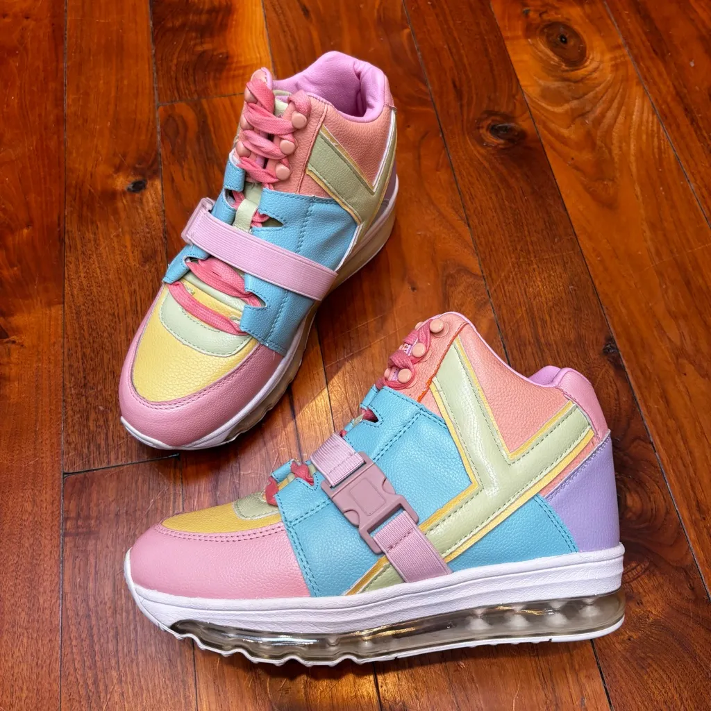 NEW YRU Qozmo Aiire Pastel Rainbow Light up High Top Sneakers 8 - Image 6
