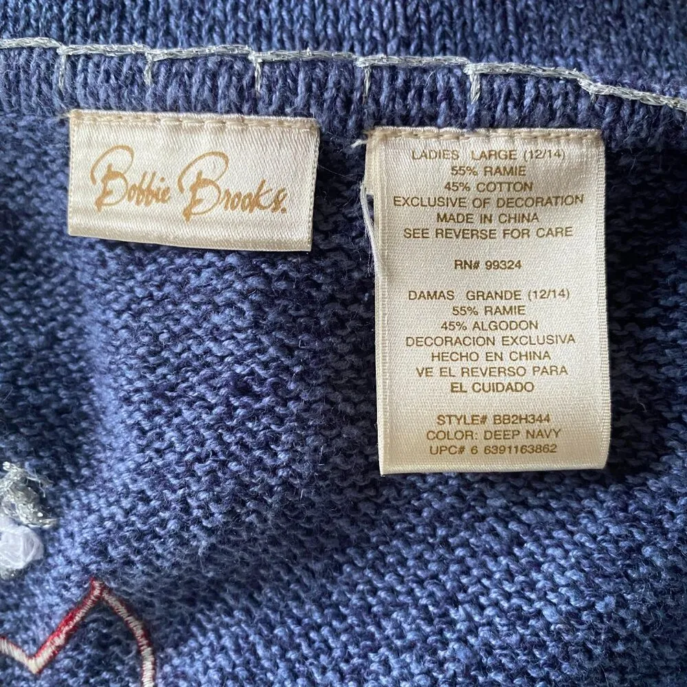 Bobbie Brooks women's large winter embroidered zip up stretchy sweater vest - Image 12