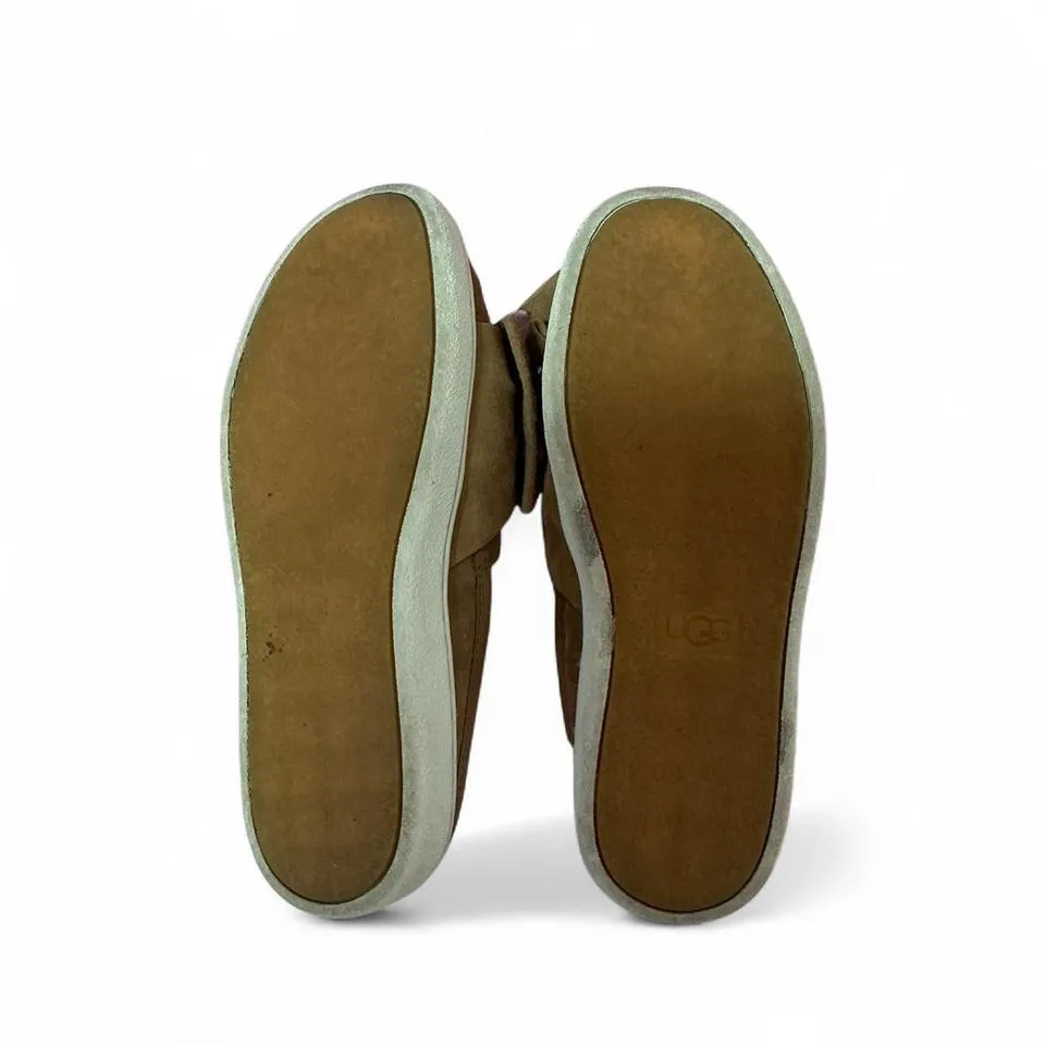 UGG‎ Suede Bow Slip On Mules Slides Loafers Casual Shoes - Image 2