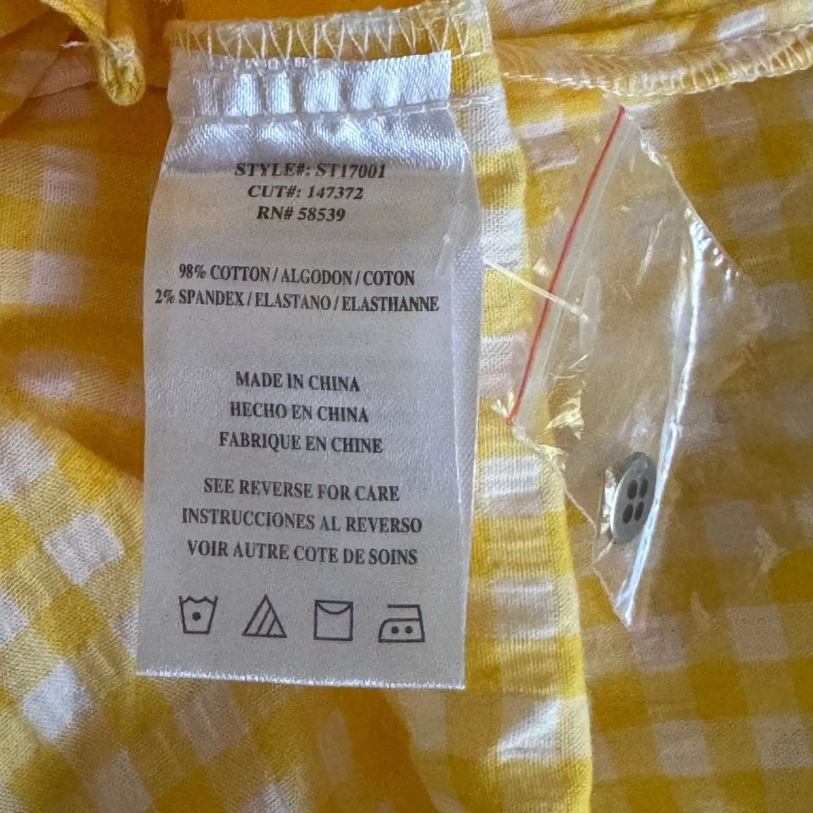 KUT FROM THE KLOTH Plaid Check Button Down Collared Blouse Shirt Yellow NWOT XS - Image 6