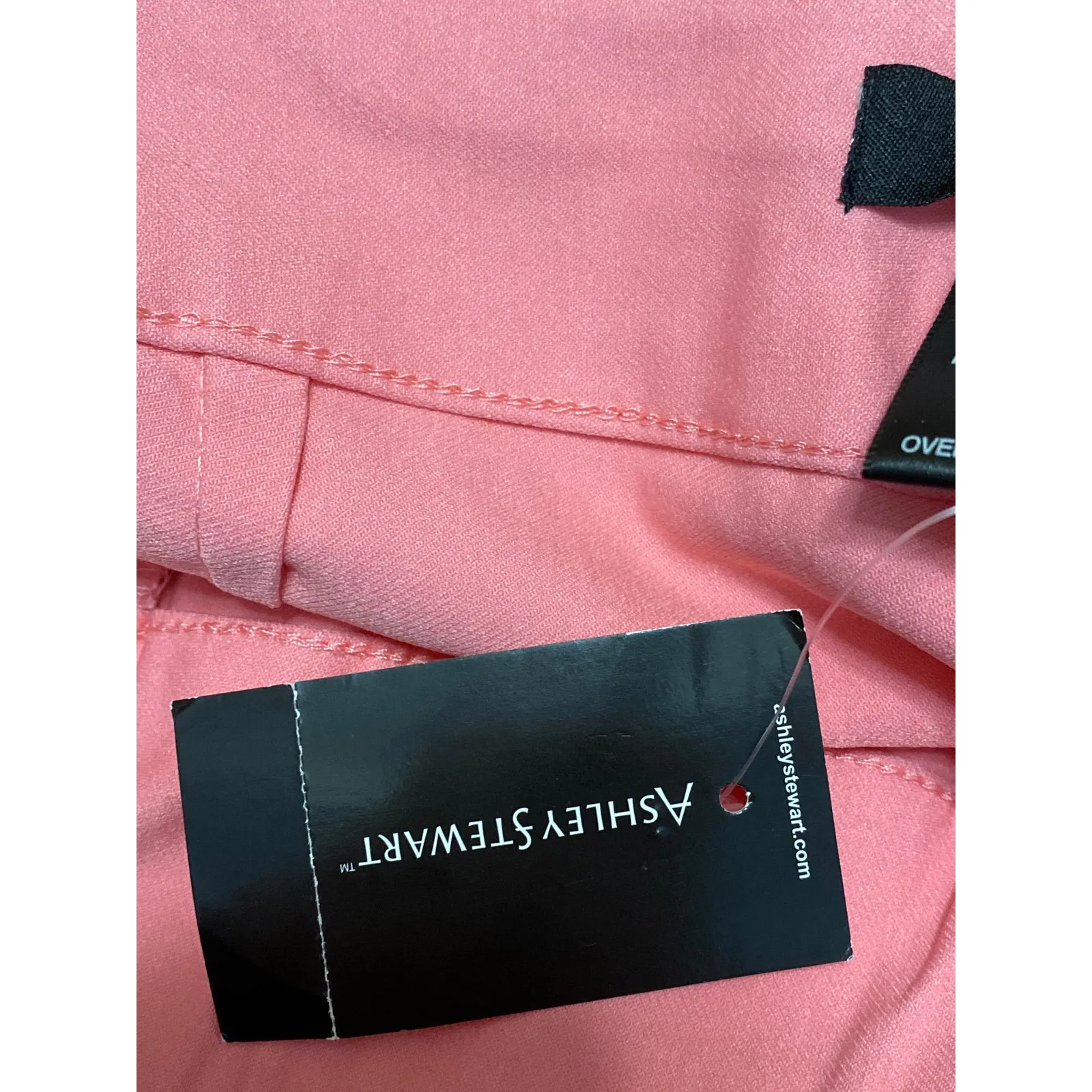 NEW Ashley Stewart Pink High Rise Elastic Waist Straight Trousers Pants Size 22 - Image 4