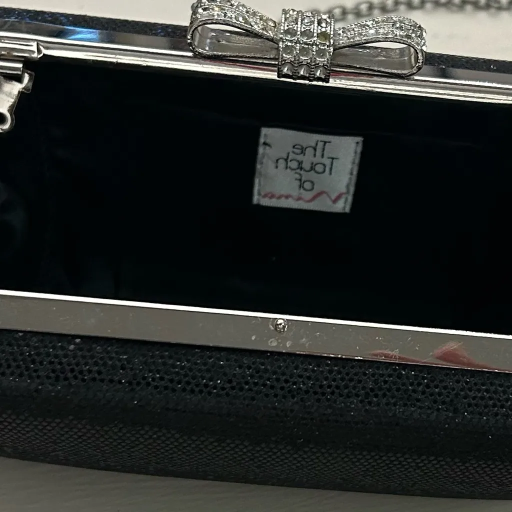 Clutch Black Bow Clutch A Touch of Nina perfect condition - Image 2