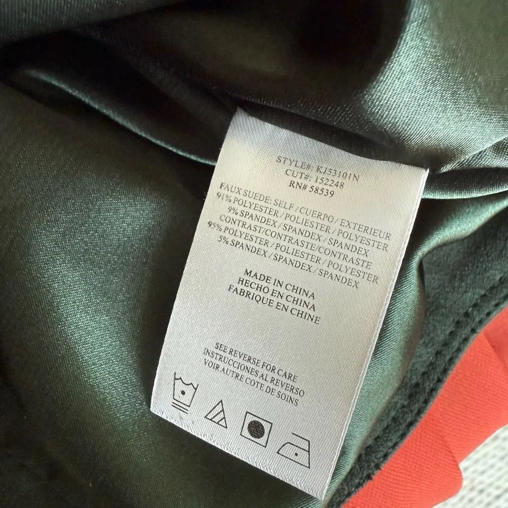 KUT from the Kloth Women’s Green Quinn Vegan Suede Moto Jacket S - Image 10