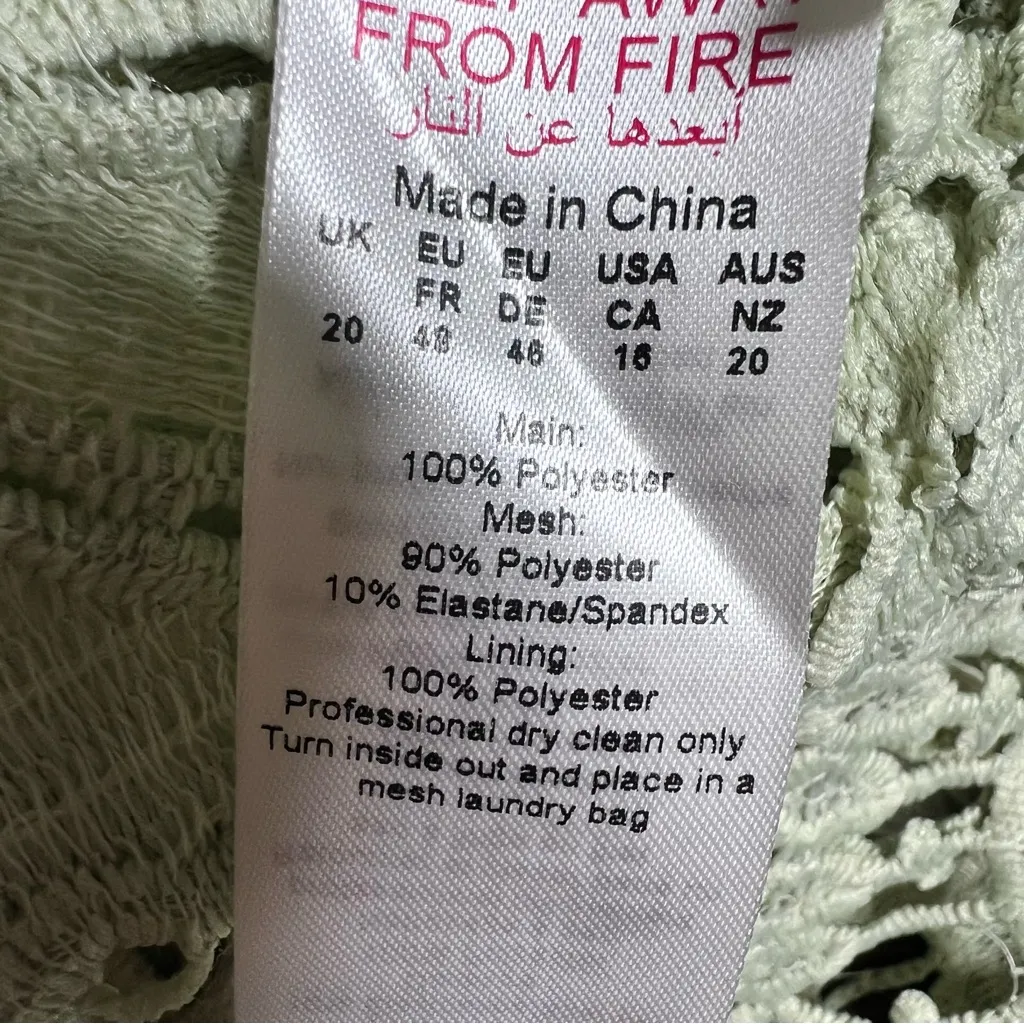 NWT Boohoo Sage Green Occassion Floral Embroidered Midi Dress - Image 12