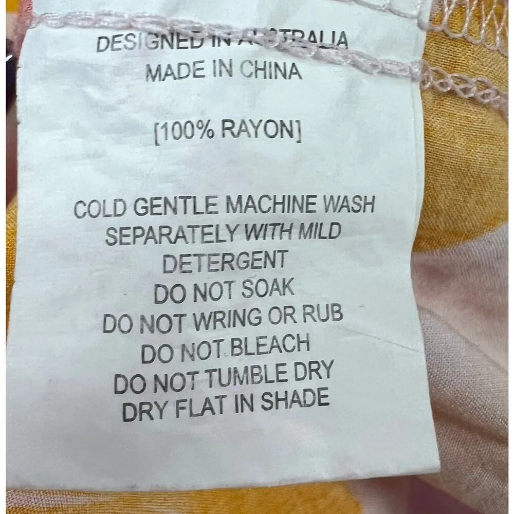 Anthro Abel The Label Dress L Multi Abstract Swish Midi Hi Lo Maximalist Boho - Image 13